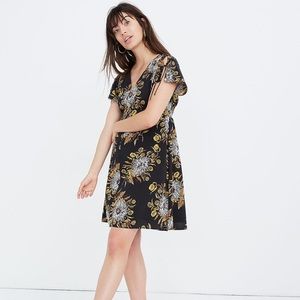 Madewell Open-Back Mini Dress in Painted Blooms